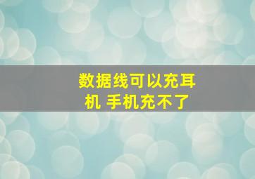 数据线可以充耳机 手机充不了